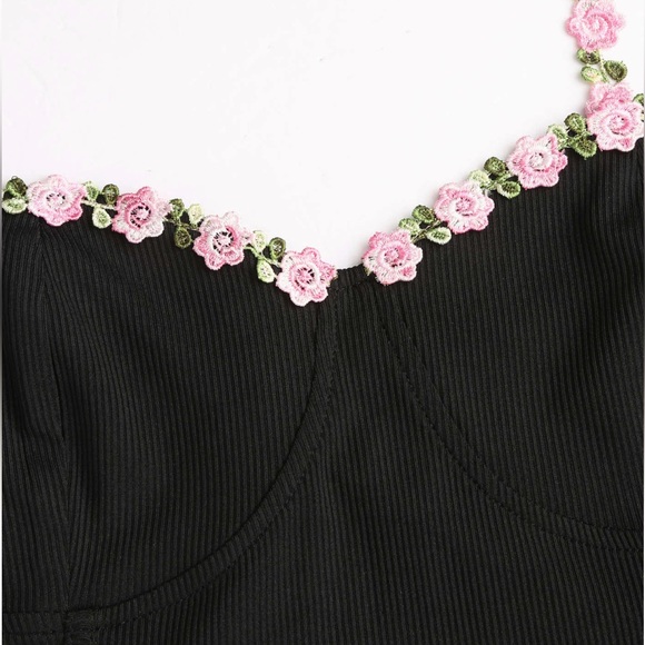 Cider black bodysuit floral straps - Picture 4 of 6